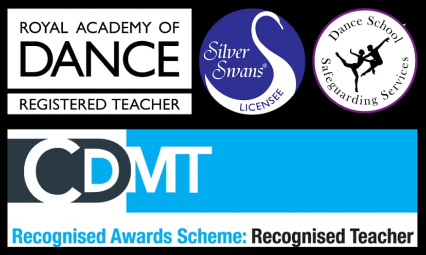 Royal Academy of Dance, IDTA, and other dance industry accreditation logos